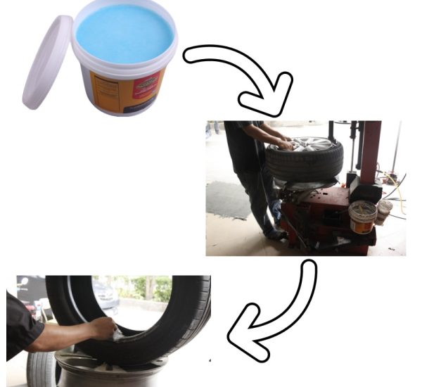 tire mounting paste for installing and removing tires